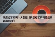 网店运营实训个人总结（网店运营实训总结报告2000字）